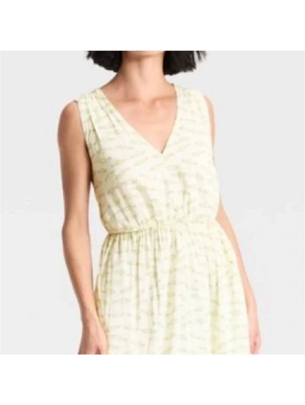 A New Day NWT Cream Green Halter Sundress Fish Sardine Print Size S